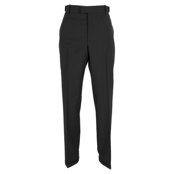 Bottega Veneta High-Rise Slim-Fit Trousers in Black Wool